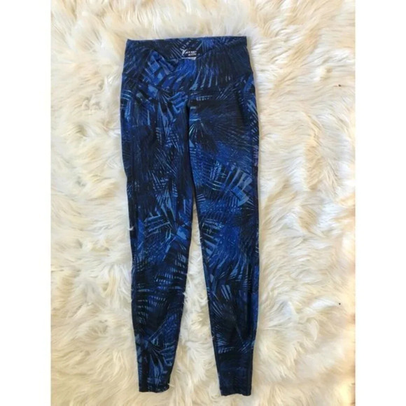 Old Navy Active Athletic Leggings Full Length Blue Print XS - Picture 1 of 5